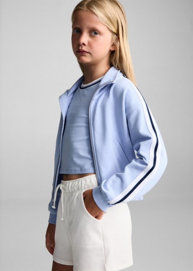 Mango Short algodón cintura elástica - Blanco roto
