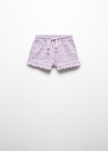 Mango Shorts algodón flores - Lila