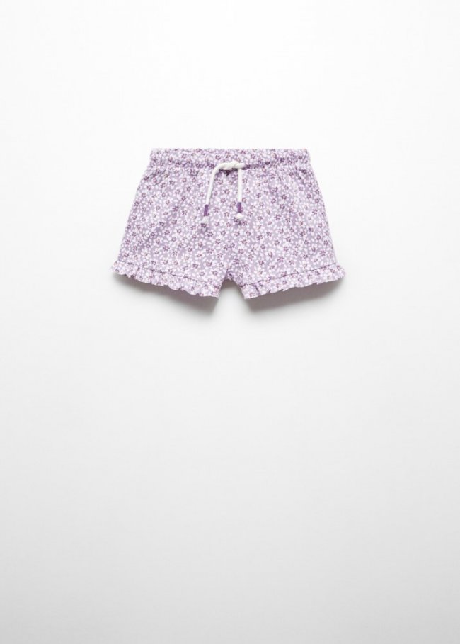 Mango Shorts algodón flores - Lila