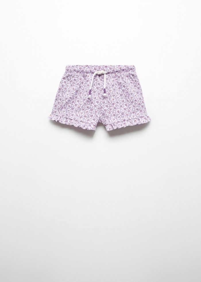 Mango Shorts algodón flores - Lila
