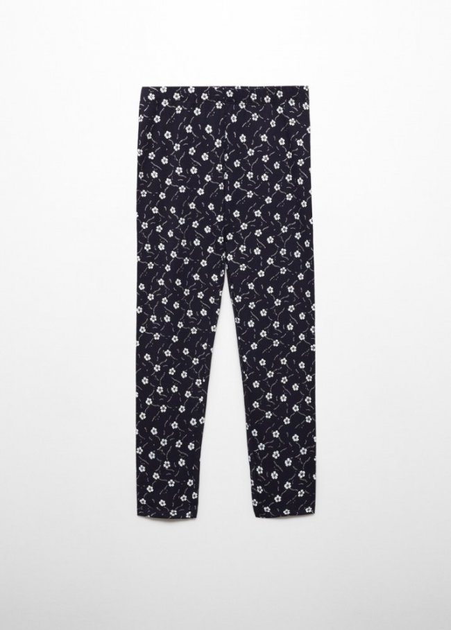 Mango Leggings estampado floral - Azul marino oscuro