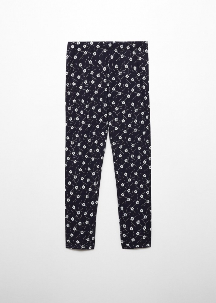 Mango Leggings estampado floral - Azul marino oscuro