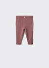 Mango Pantalón punto algodón - Burdeos