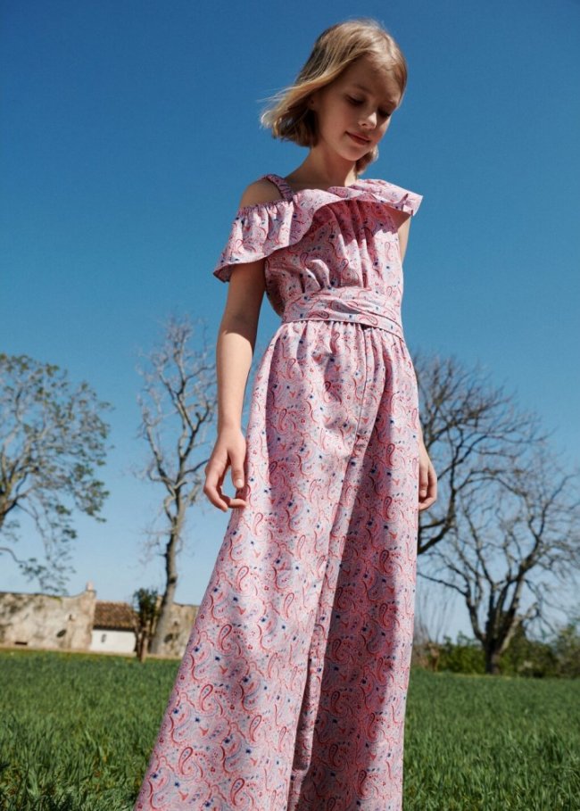Mango Mono asimétrico estampado paisley - Rosa