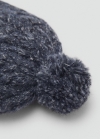Mango Gorro punto trenzado pompón - Azul marino oscuro