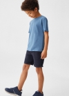Mango Camiseta básica 100% algodón - Azul