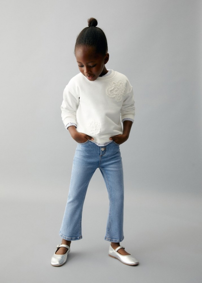 Mango Jeans flare botones - Azul claro