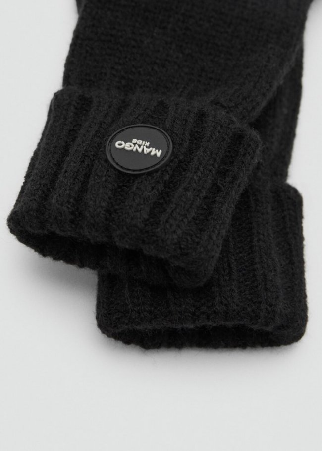 Mango Guantes punto - Negro