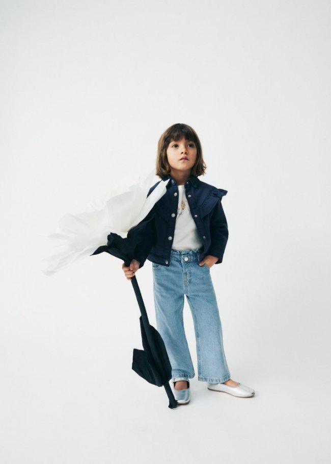 Mango Jeans Paperbag algodón - Azul claro