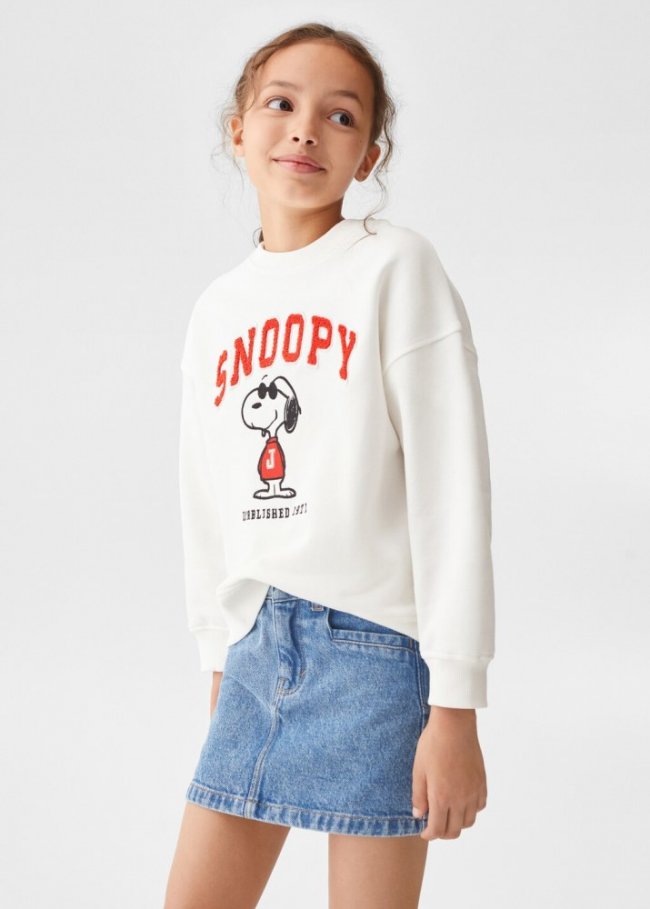 Mango Sudadera Snoopy algodón - Blanco roto