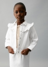 Mango Chaqueta vaquera volantes - Blanco