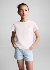 Mango Camiseta mensaje estampado - Rosa claro