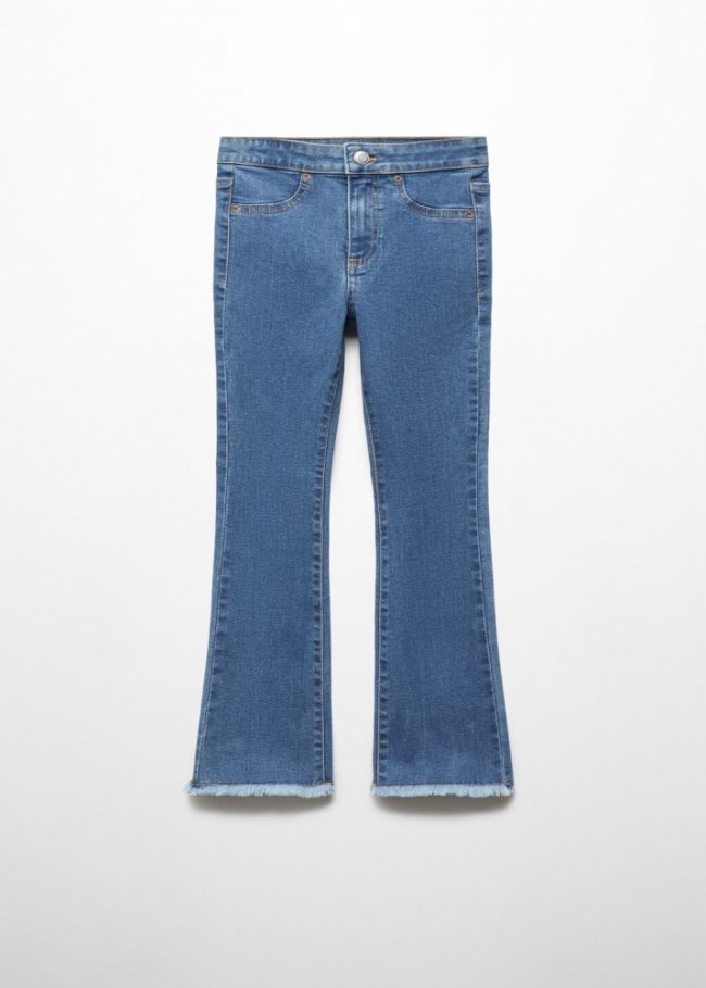 Mango Jeans flare terminaciones deshilachadas - Azul oscuro