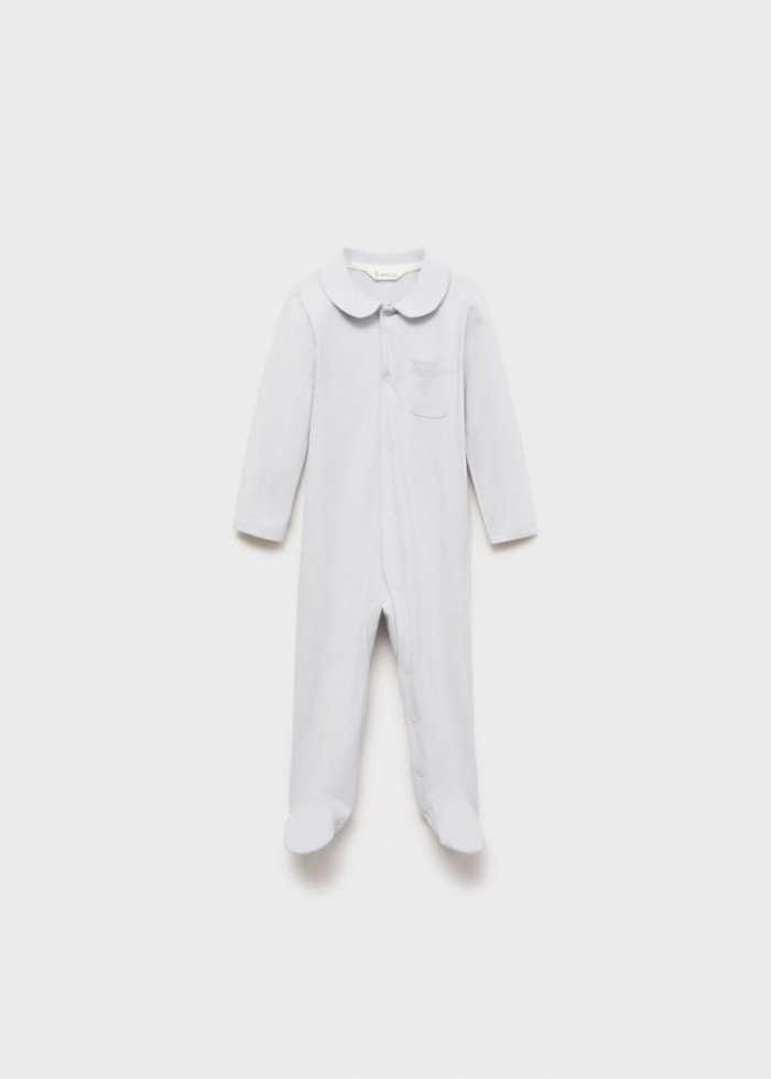 Mango Pijama body algodón - Azul