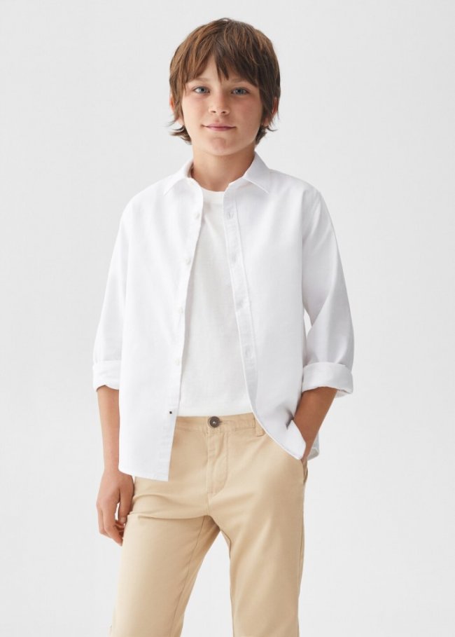 Mango Pantalón chino algodón - Beige