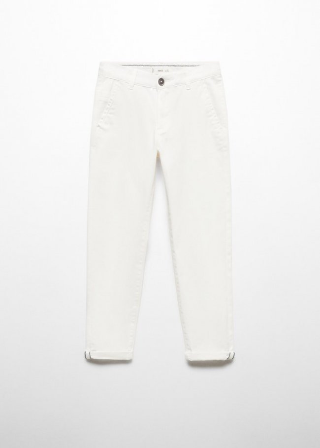 Mango Pantalón chino algodón - Blanco roto