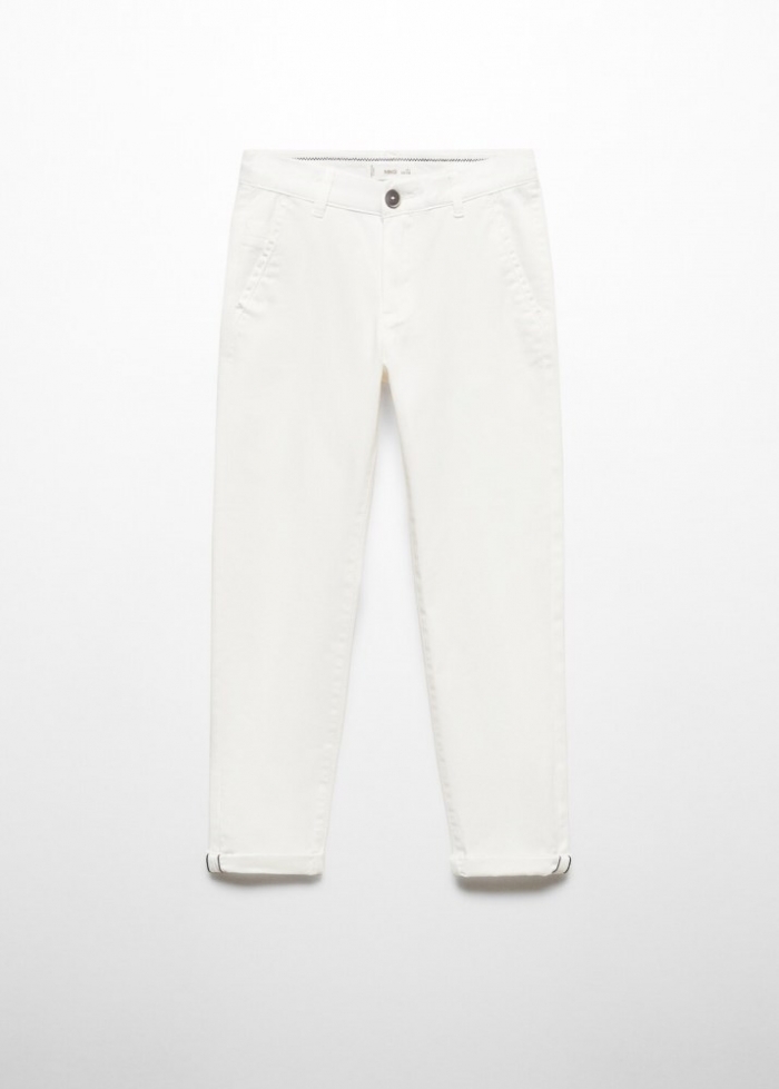 Mango Pantalón chino algodón - Blanco roto