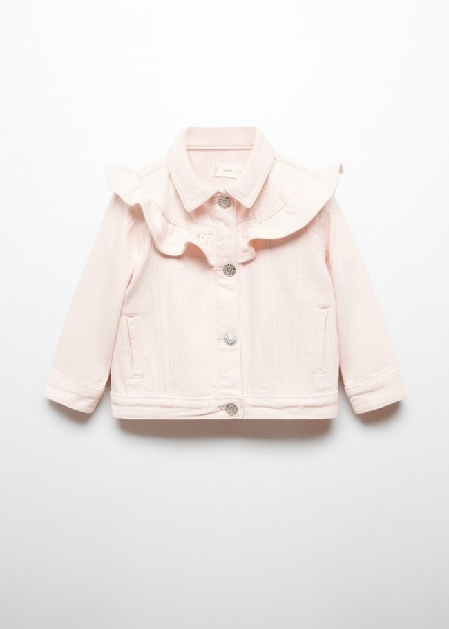 Mango Chaqueta vaquera volantes - Rosa