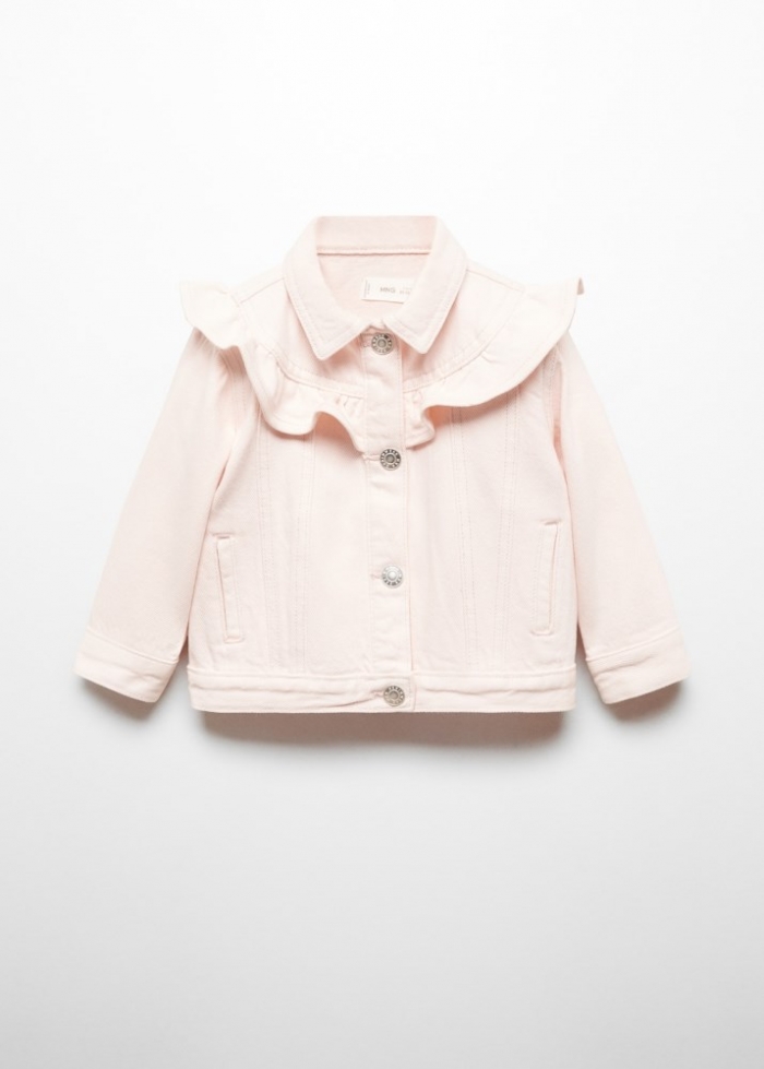 Mango Chaqueta vaquera volantes - Rosa
