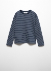 Mango Camiseta manga larga rayas - Azul noche