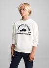 Mango Sudadera algodón estampada - Blanco roto