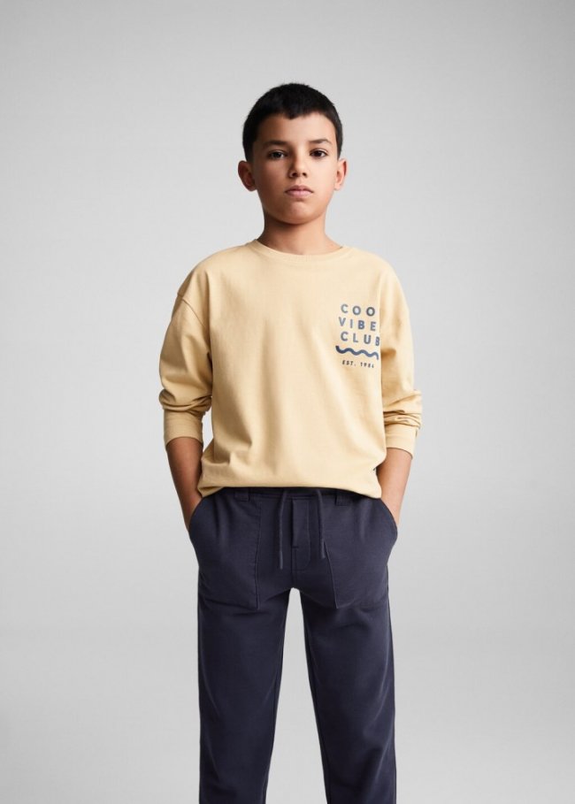 Mango Pantalón cintura elástica - Azul marino oscuro