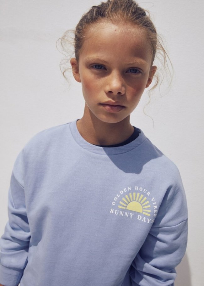Mango Sudadera mensaje estampado - Azul