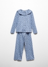 Mango Pijama largo algodón estampado - Azul