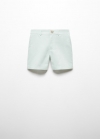 Mango Bermudas lino - Verde pastel