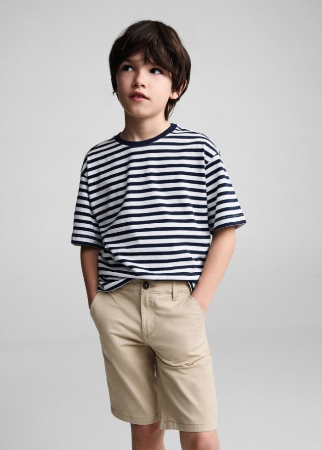 Mango Bermudas slim fit chino algodón - Beige