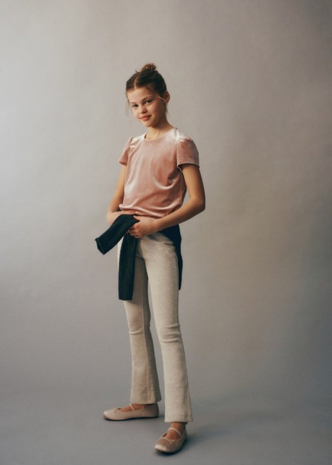 Mango Leggings punto acampanados - Arena