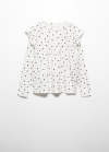 Mango Camiseta manga larga volantes - Blanco roto