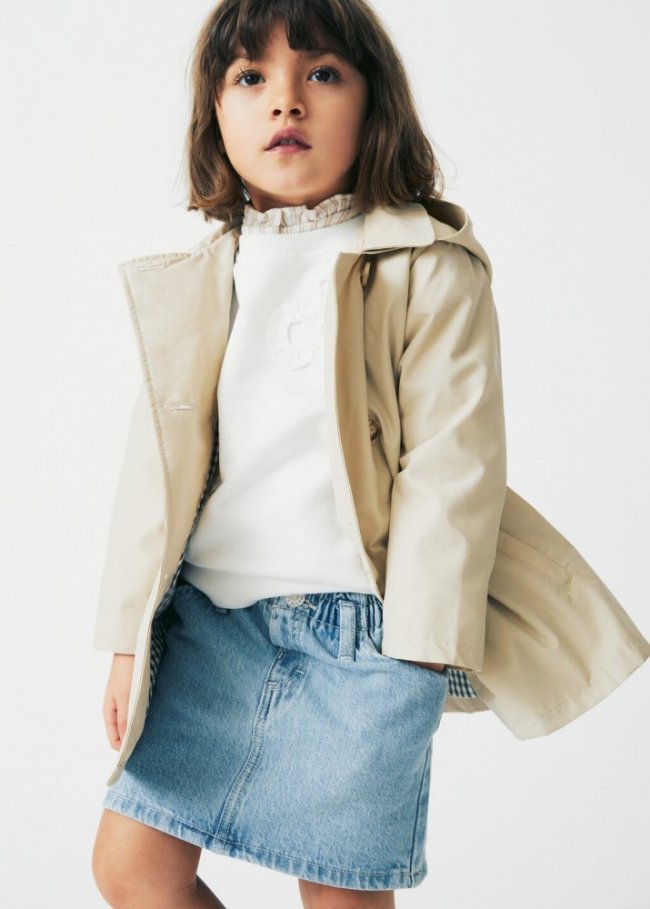 Mango Falda denim paperbag - Azul claro