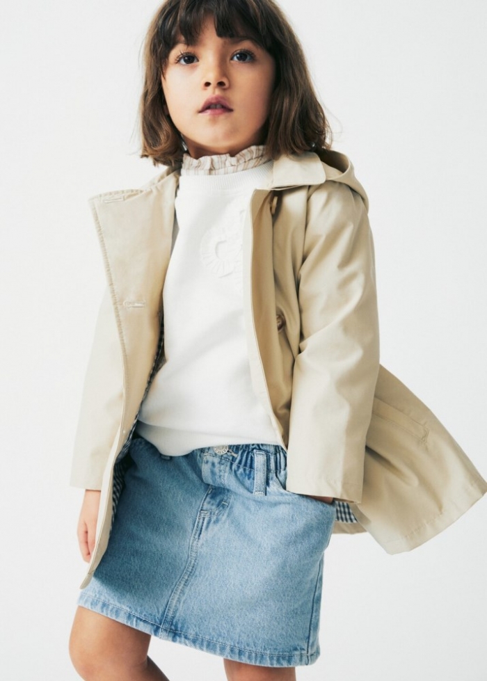 Mango Falda denim paperbag - Azul claro