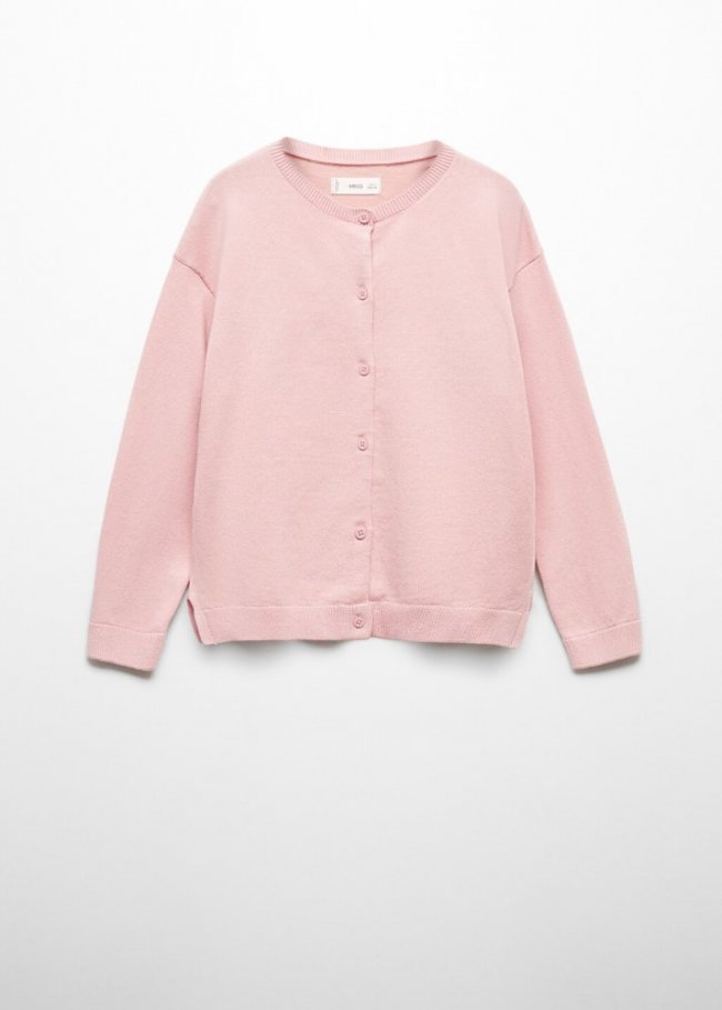 Mango Cárdigan punto algodón - Rosa