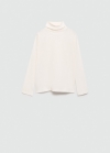 Mango Camiseta manga larga cuello alto - Blanco roto