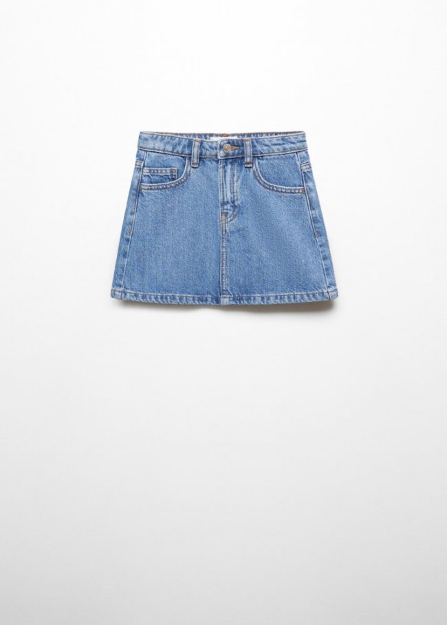 Mango Falda corta denim - Azul medio