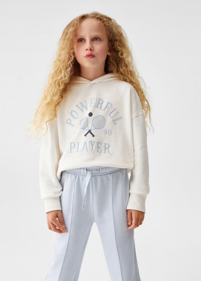 Mango Pantalón cintura elástica - Azul celeste