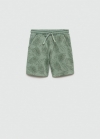 Mango Bermudas estampado hojas - Khaki