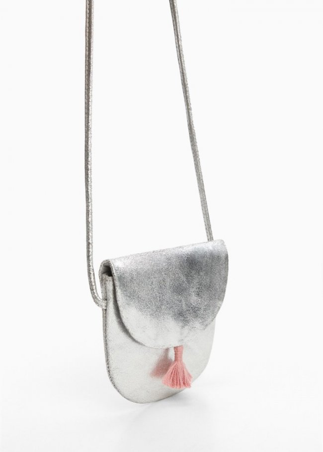 Mango Bolso piel metalizado - Plata