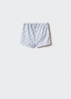 Mango Short algodón estampado - Azul celeste