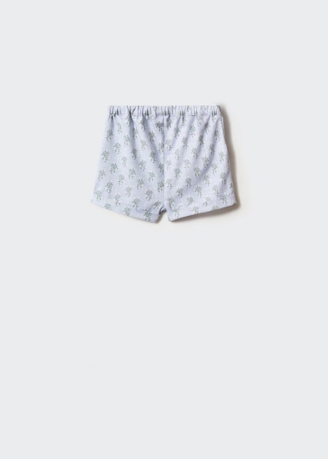 Mango Short algodón estampado - Azul celeste