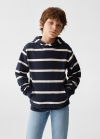 Mango Sudadera rayas capucha - Azul marino oscuro
