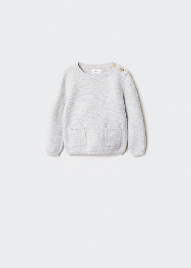 Mango Jersey punto bolsillos - Gris claro vigoré