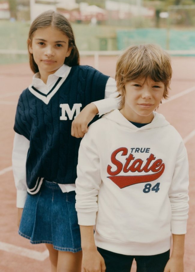 Mango Sudadera algodón mensaje - Blanco roto