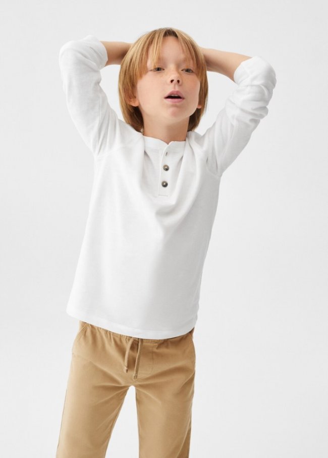 Mango Pantalón elástico algodón - Marrón medio