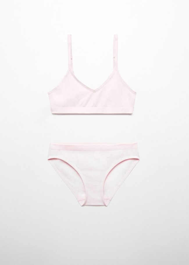 Mango Conjunto top y braguita - Rosa