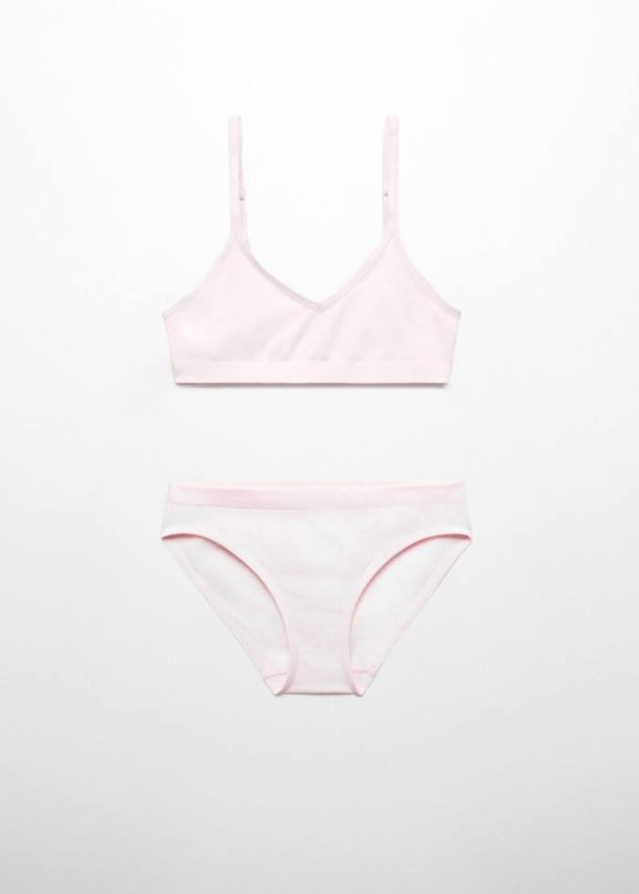 Mango Conjunto top y braguita - Rosa