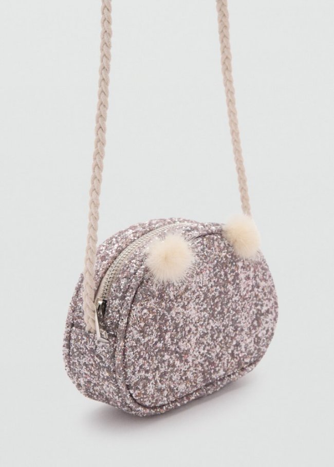 Mango Bolso orejitas purpurina - Plata
