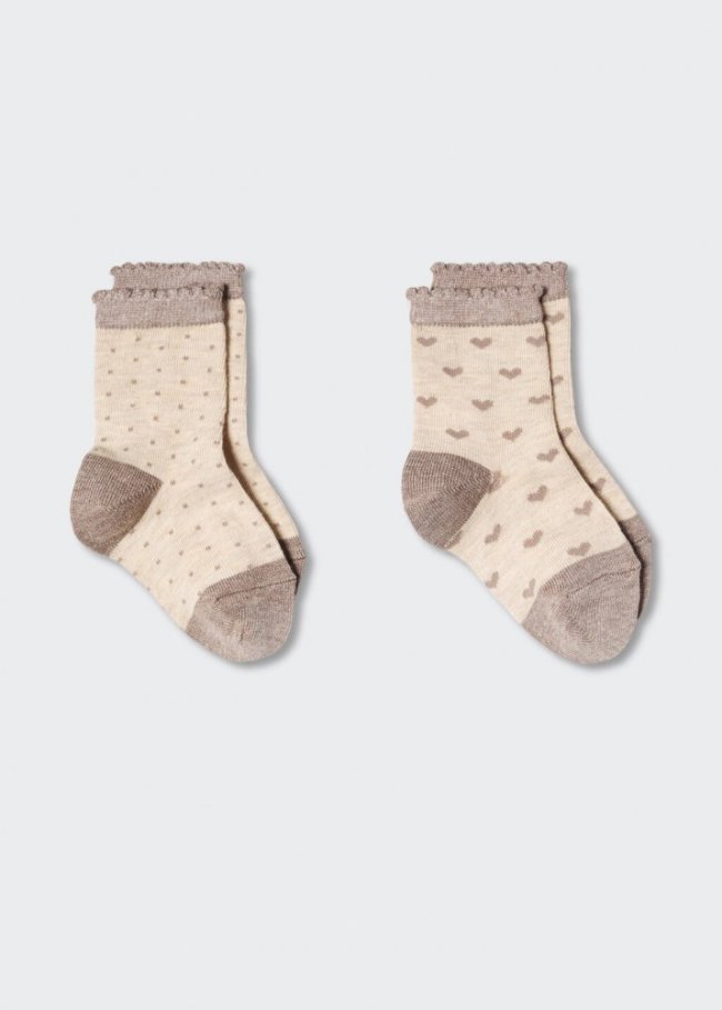 Mango Calcetines algodón estampados - Gris